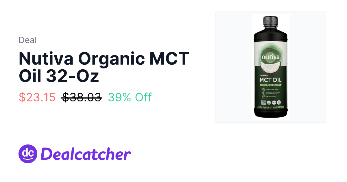Amazon - Nutiva Organic MCT Oil 32-Oz $23.15