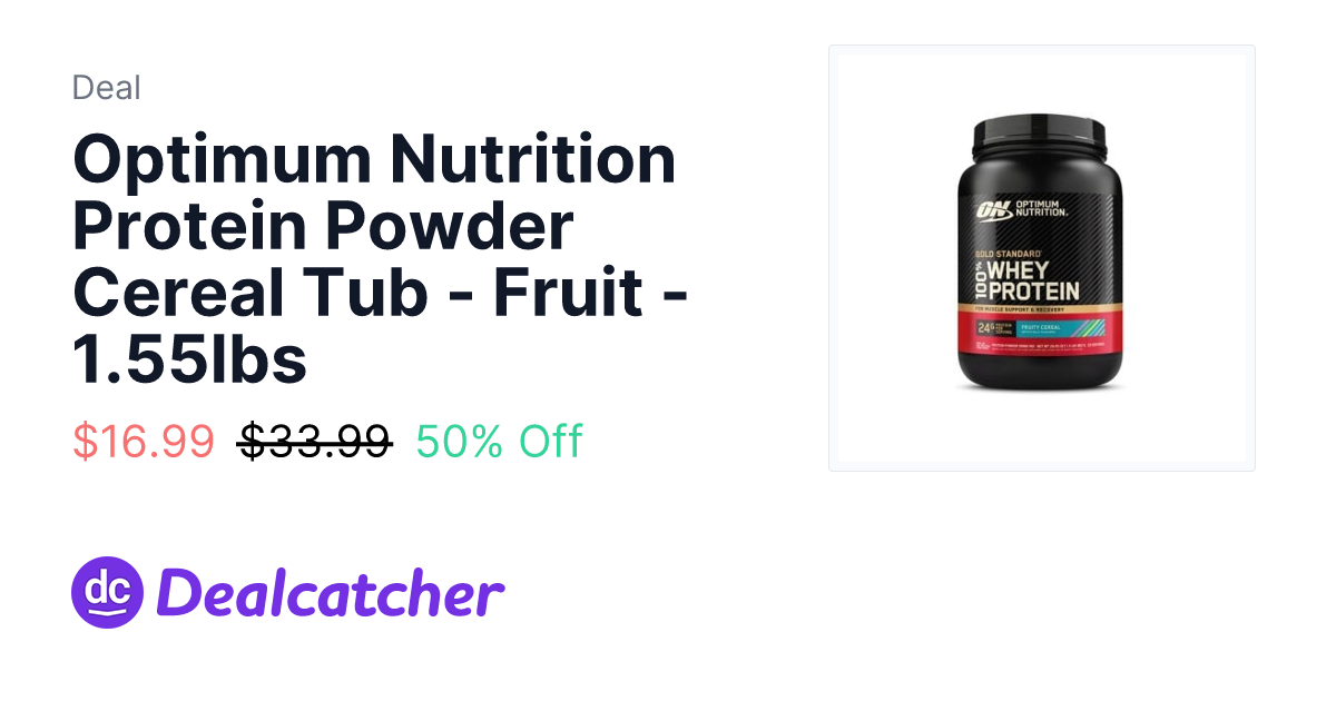 Target - Optimum Nutrition Protein Powder Cereal Tub - Fruit - 1.55lbs $16.99
