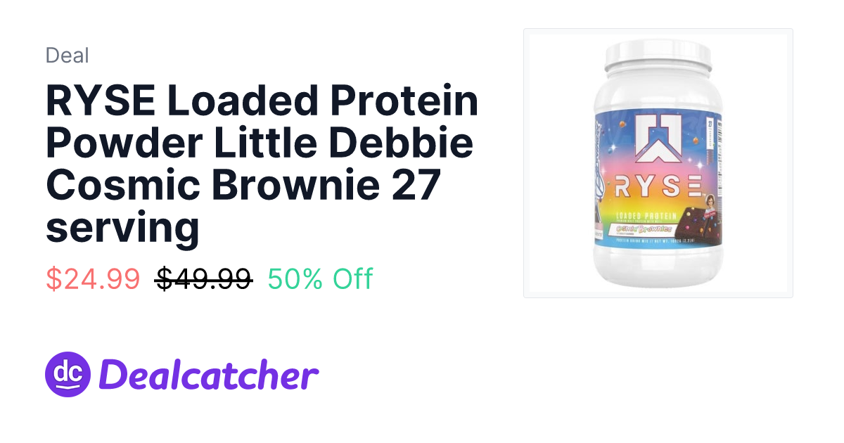 Target - RYSE Loaded Protein Powder Little Debbie Cosmic Brownie 27 serving $24.99
