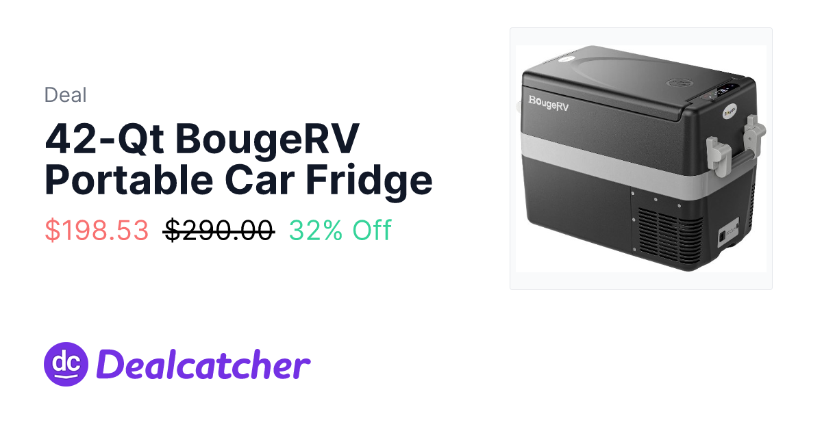 Amazon - 42-Qt BougeRV Portable Car Fridge $198.53