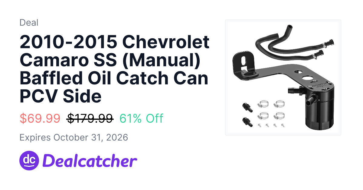 Flashark - 2010-2015 Chevrolet Camaro SS (Manual) Baffled Oil Catch Can PCV Side $69.99