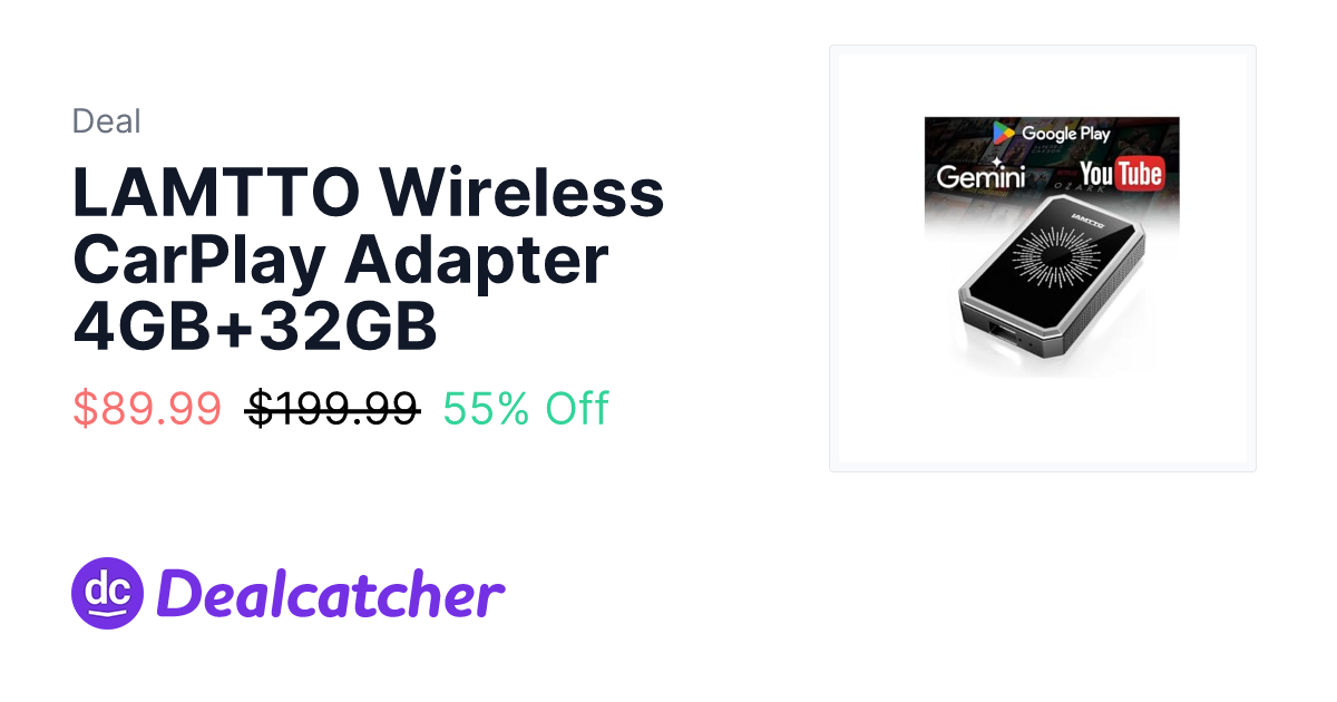 Amazon - LAMTTO Wireless CarPlay Adapter 4GB+32GB $89.99
