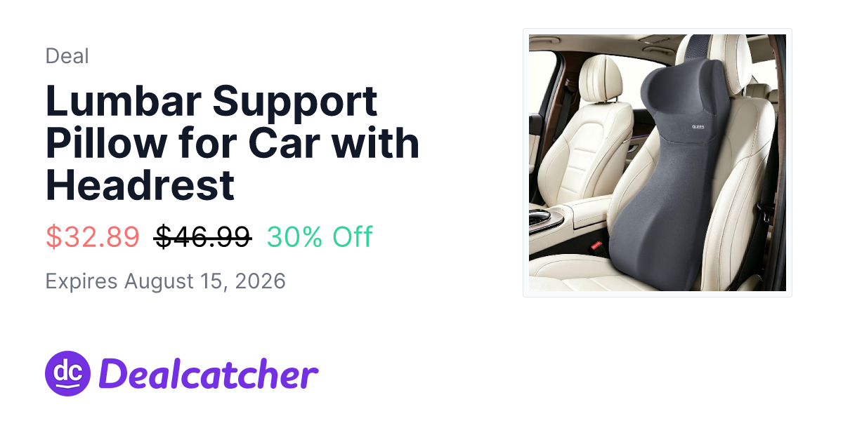 Amazon - Lumbar Support Pillow for Car with Headrest $32.89