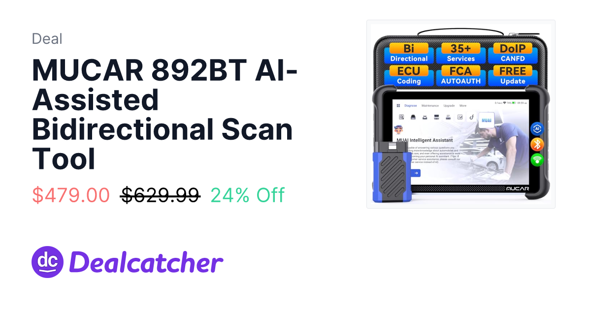 Amazon - MUCAR 892BT AI-Assisted Bidirectional Scan Tool $479.00