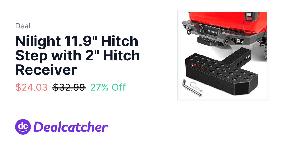 Amazon - Nilight 11.9" Hitch Step with 2" Hitch Receiver $24.03