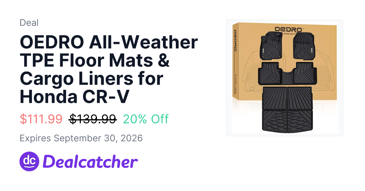 Oedro - OEDRO All-Weather TPE Floor Mats & Cargo Liners for Honda CR-V $111.99