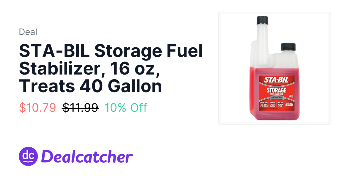Amazon - STA-BIL Storage Fuel Stabilizer, 16 oz, Treats 40 Gallon $10.79
