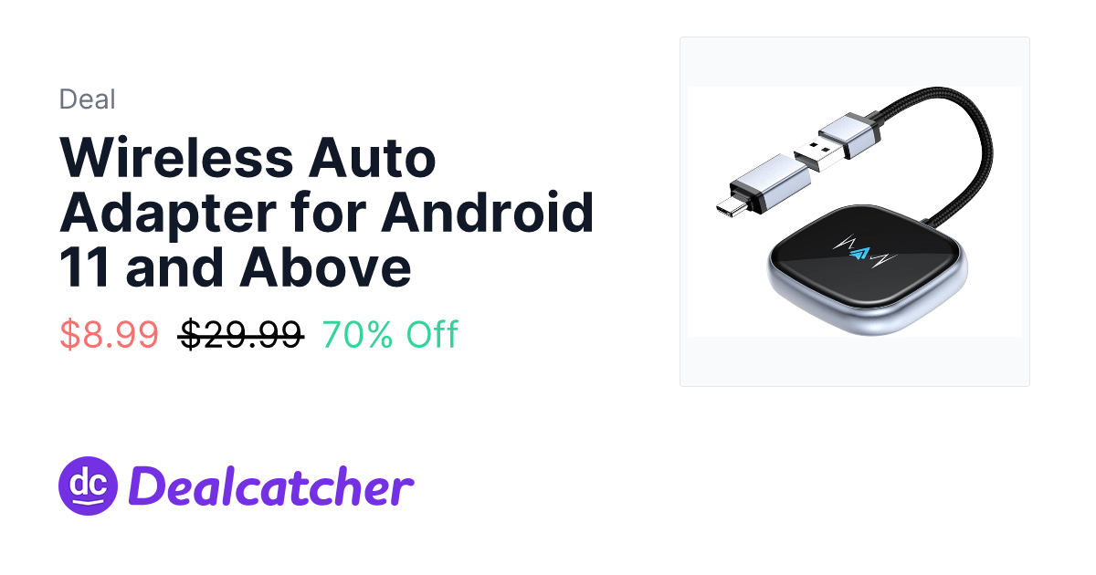 Woot - Wireless Auto Adapter for Android 11 and Above $8.99