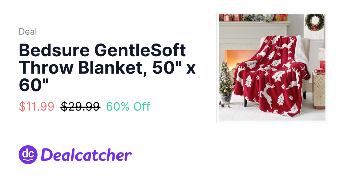 Amazon - Bedsure GentleSoft Throw Blanket, 50" x 60" $11.99