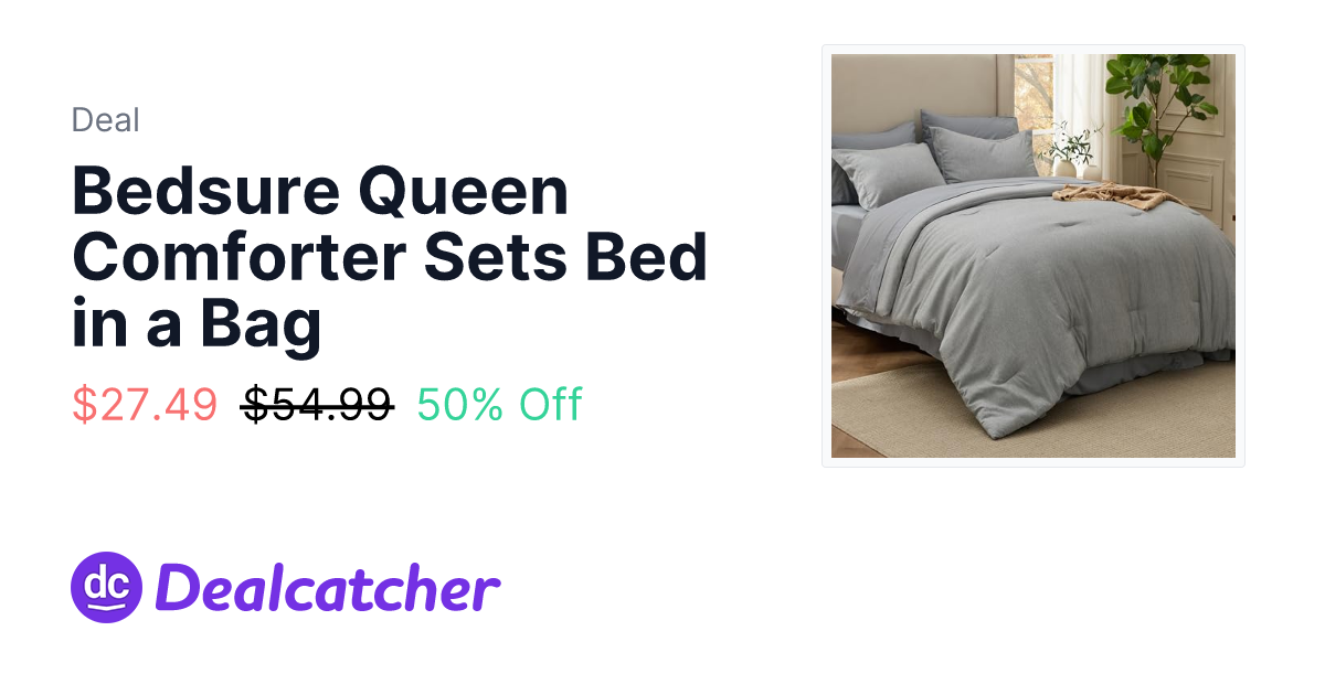 Amazon - Bedsure Queen Comforter Sets Bed in a Bag $27.49