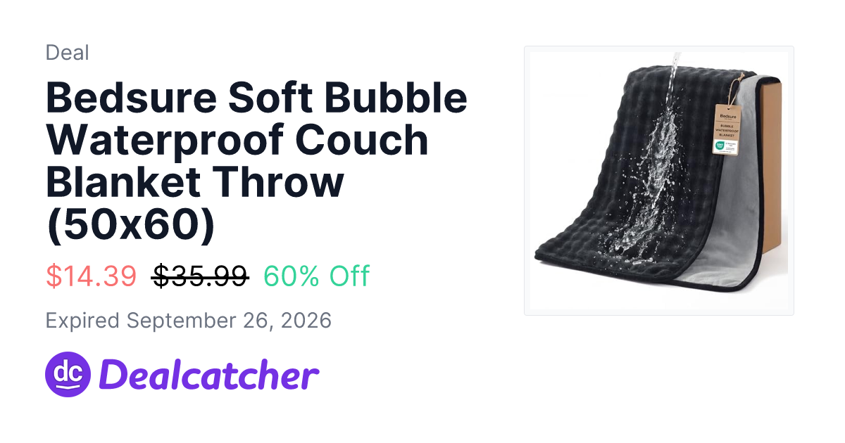 Amazon - Bedsure Soft Bubble Waterproof Couch Blanket Throw (50x60) $14.39