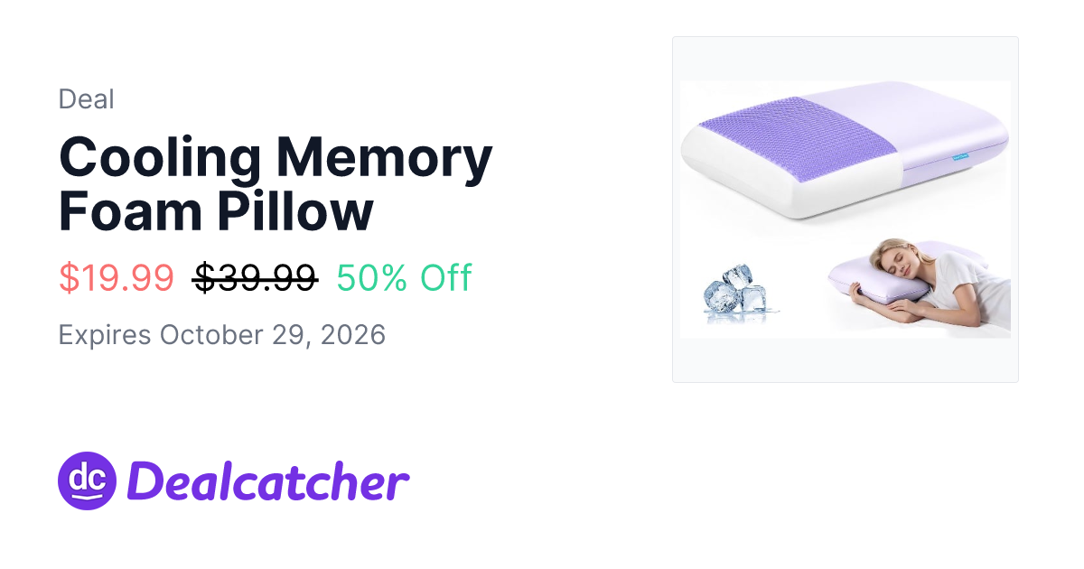 Cooling Memory Foam Pillow - $19.99