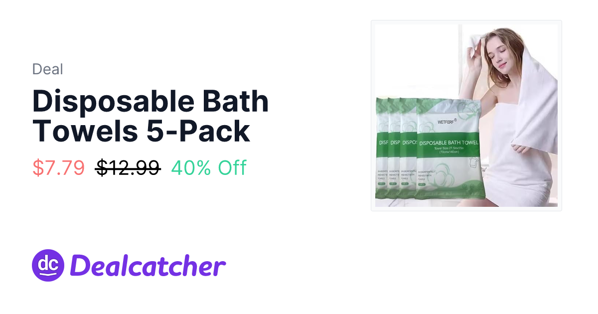 Amazon - Disposable Bath Towels 5-Pack $7.79