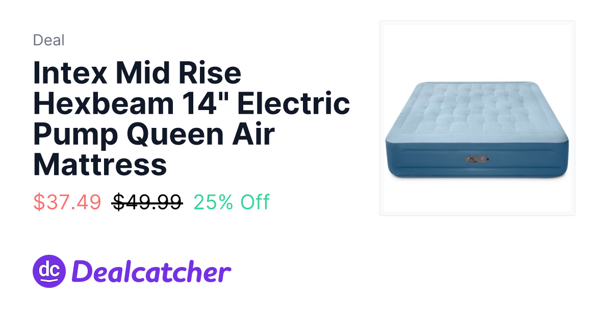 Target - Intex Mid Rise Hexbeam 14" Electric Pump Queen Air Mattress $37.49