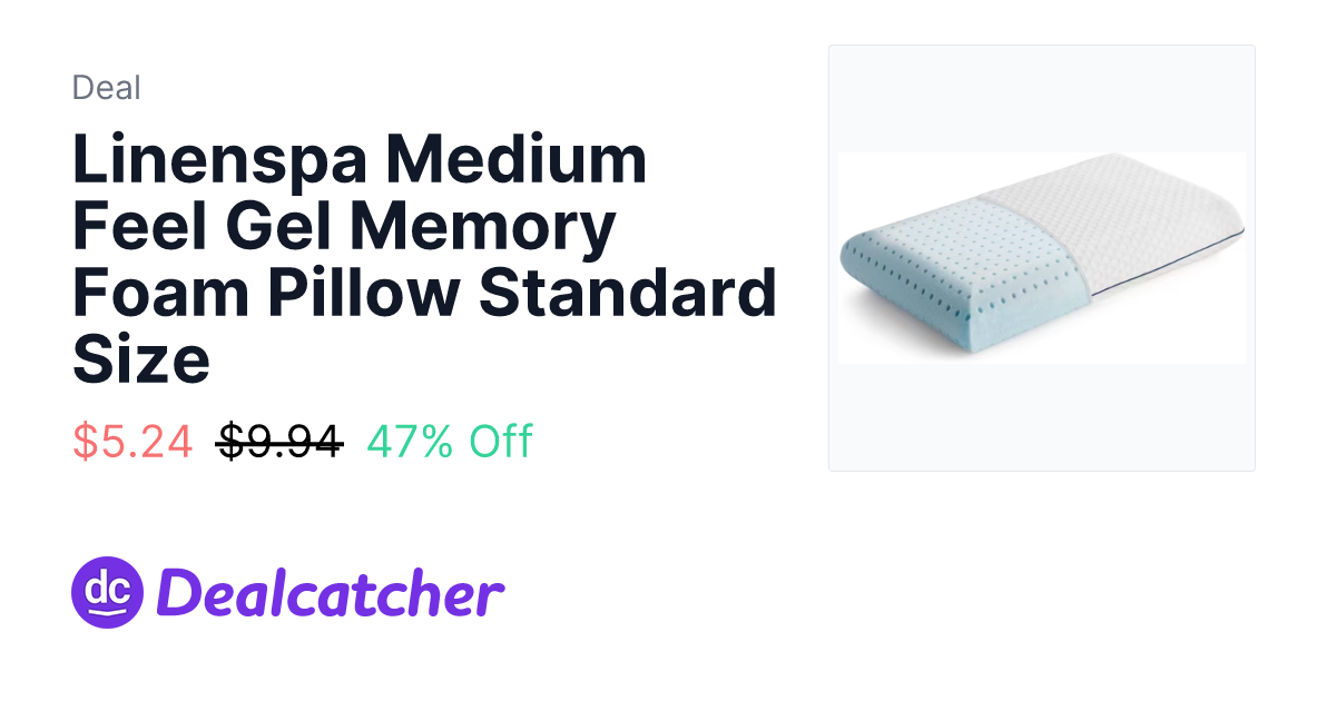 Walmart - Linenspa Medium Feel Gel Memory Foam Pillow Standard Size $5.24