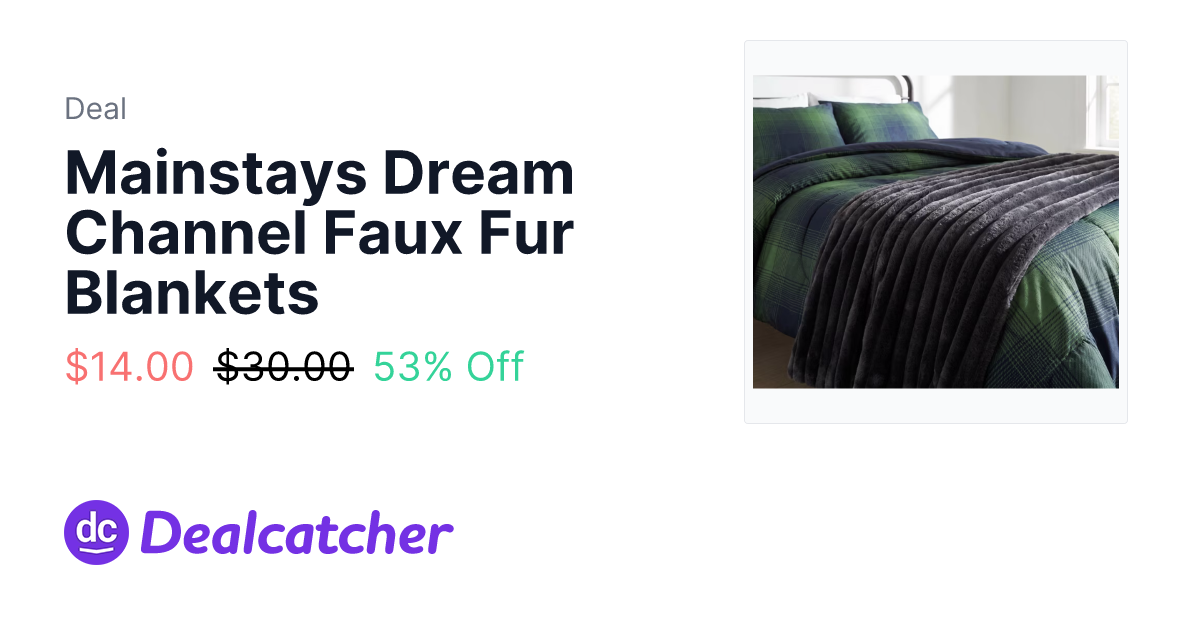 Walmart - Mainstays Dream Channel Faux Fur Blankets $14.00