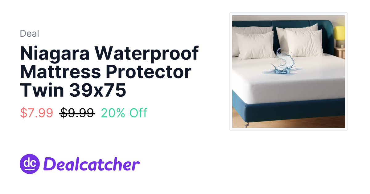 Amazon - Niagara Waterproof Mattress Protector Twin 39x75 $7.99