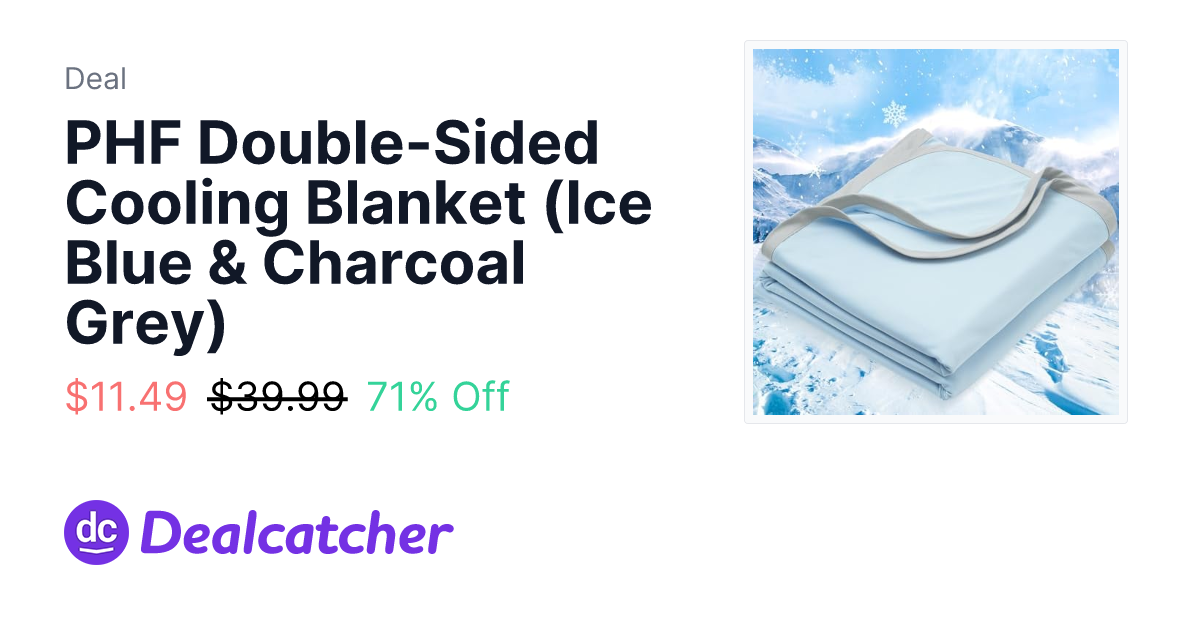 Amazon - PHF Double-Sided Cooling Blanket (Ice Blue & Charcoal Grey) $11.49