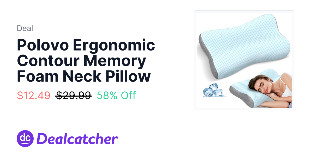 Amazon - Polovo Ergonomic Contour Memory Foam Neck Pillow $12.49
