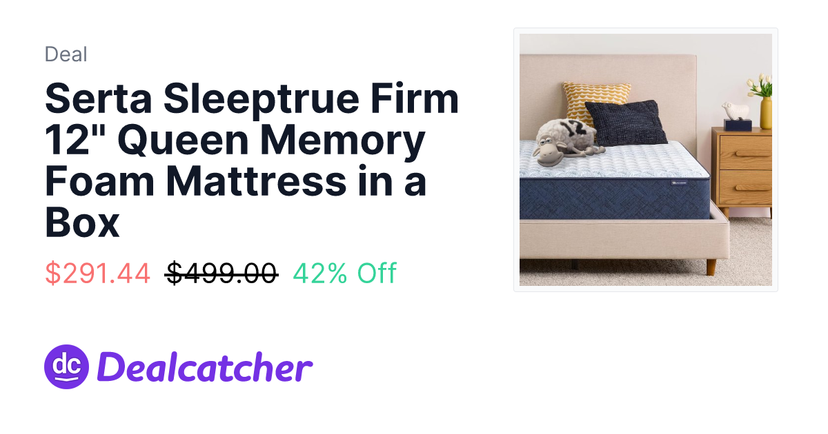 Amazon - Serta Sleeptrue Firm 12" Queen Memory Foam Mattress in a Box $291.44