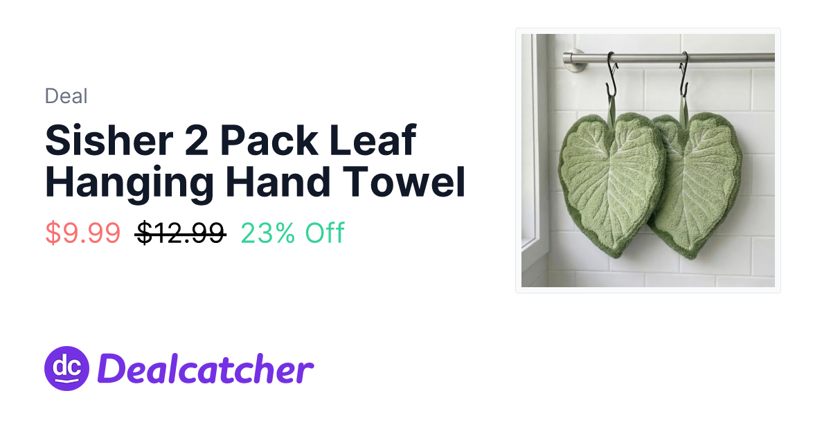 Amazon - Sisher 2 Pack Leaf Hanging Hand Towel $9.99