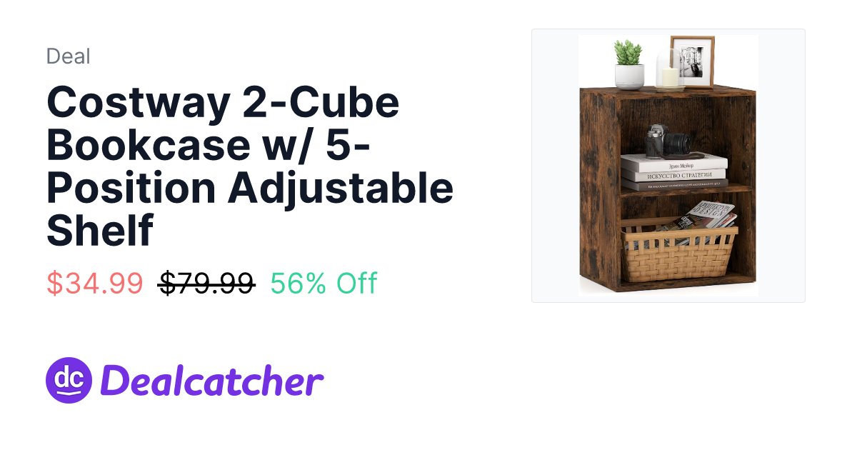 Target - Costway 2-Cube Bookcase w/ 5-Position Adjustable Shelf $34.99