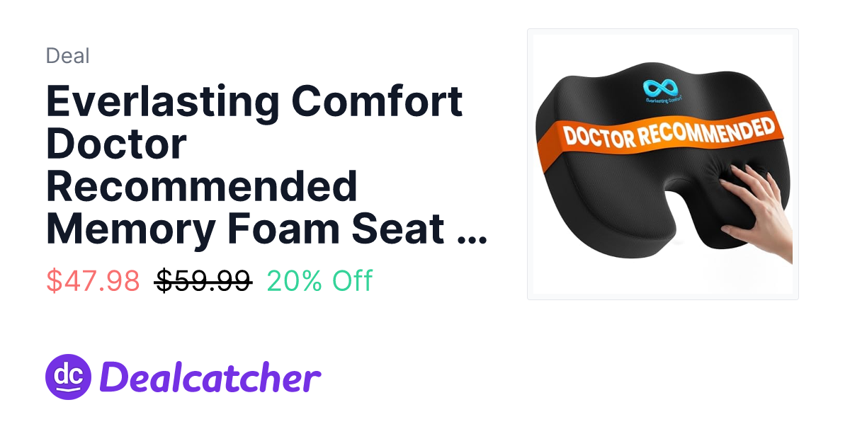 Amazon - Everlasting Comfort Doctor Recommended Memory Foam Seat Cushion $47.98