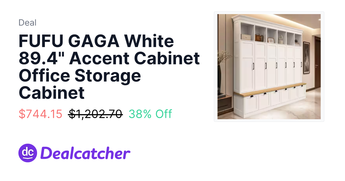 Home Depot - FUFU GAGA White 89.4" Accent Cabinet Office Storage Cabinet $744.15