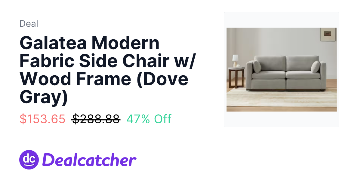 Home Depot - Galatea Modern Fabric Side Chair w/ Wood Frame (Dove Gray) $153.65