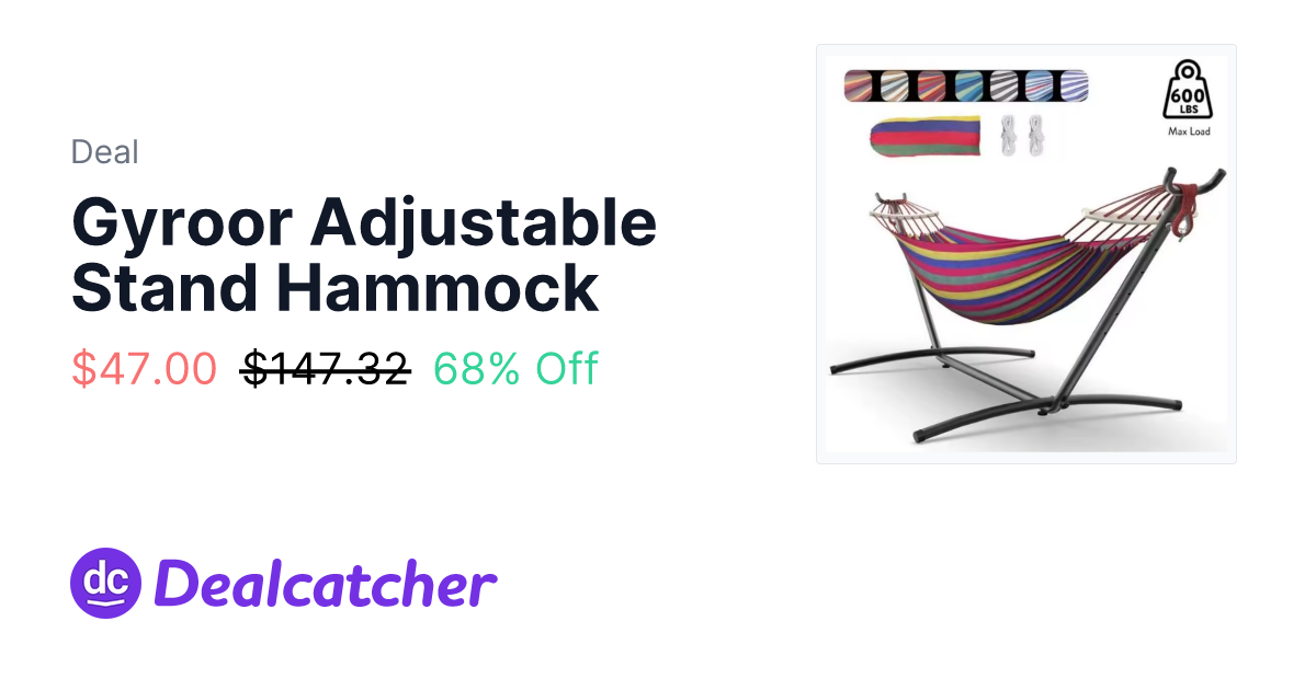 AliExpress - Gyroor Adjustable Stand Hammock $47.00