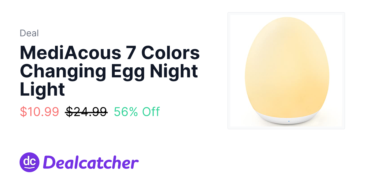 Amazon - MediAcous 7 Colors Changing Egg Night Light $10.99