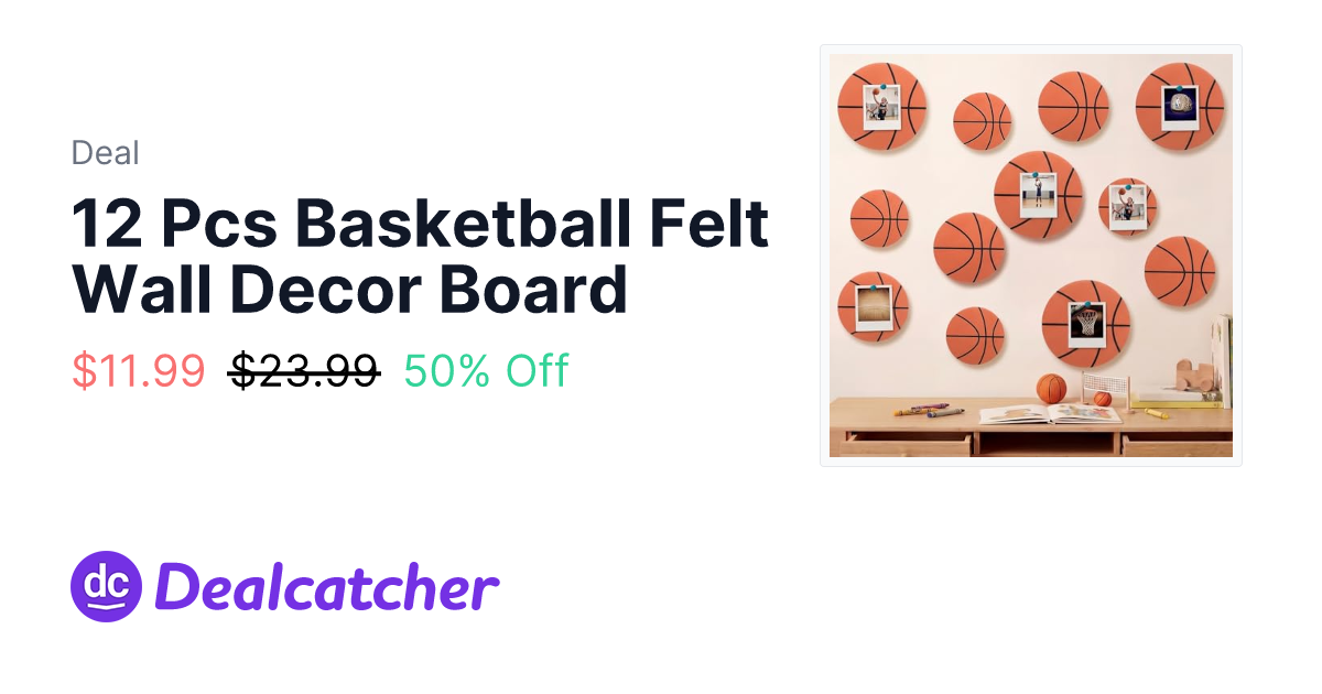 Amazon - 12 Pcs Basketball Felt Wall Decor Board $11.99