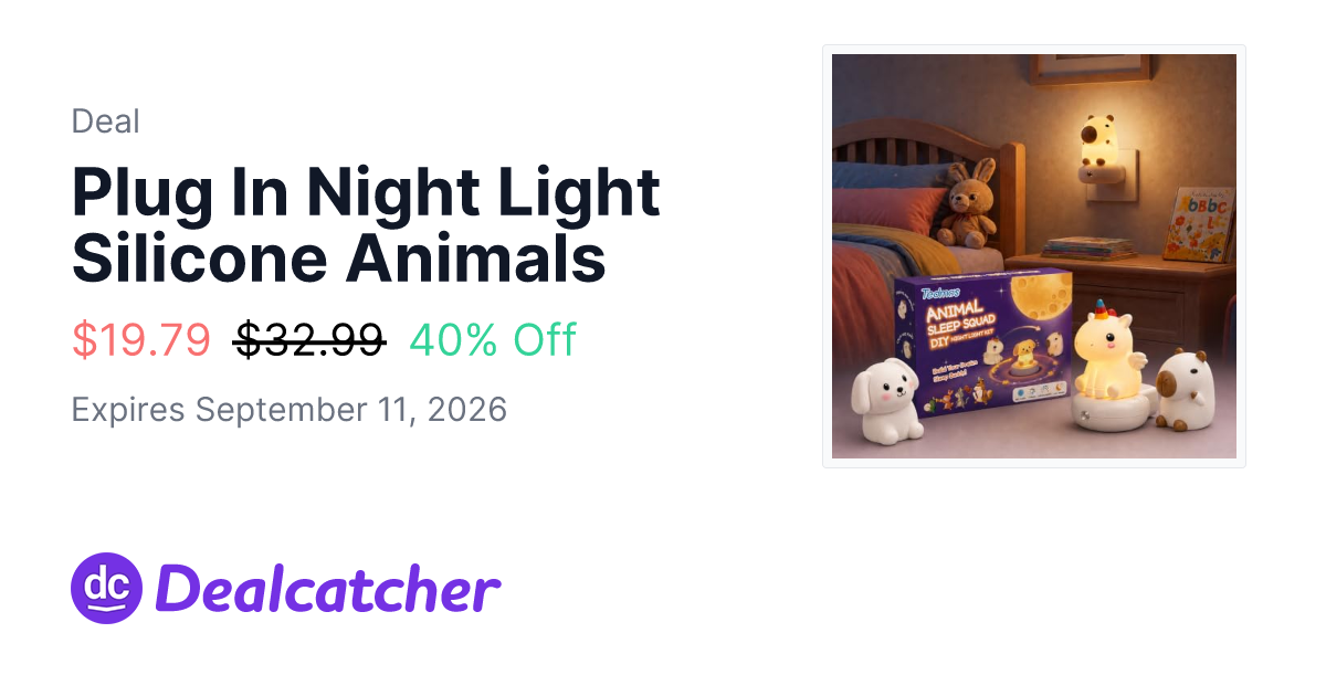 Amazon - Plug In Night Light Silicone Animals $19.79