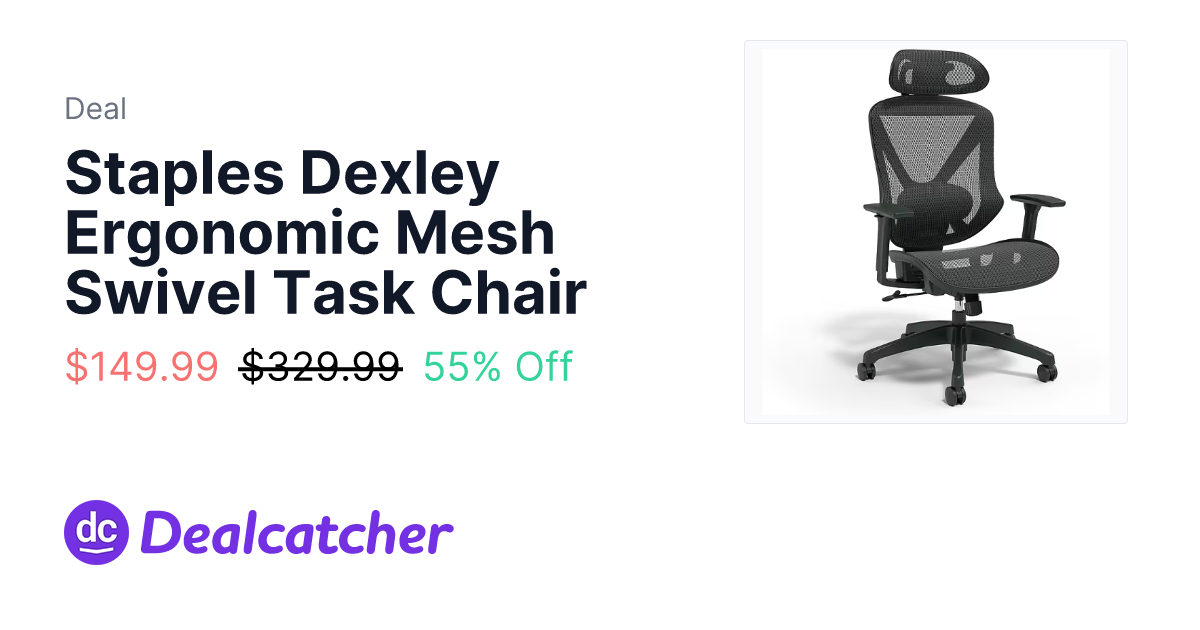 Staples - Staples Dexley Ergonomic Mesh Swivel Task Chair $149.99