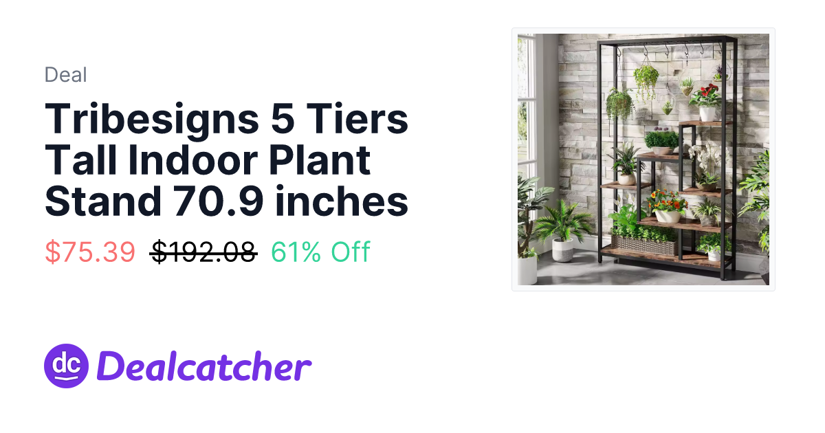 AliExpress - Tribesigns 5 Tiers Tall Indoor Plant Stand 70.9 inches $75.39