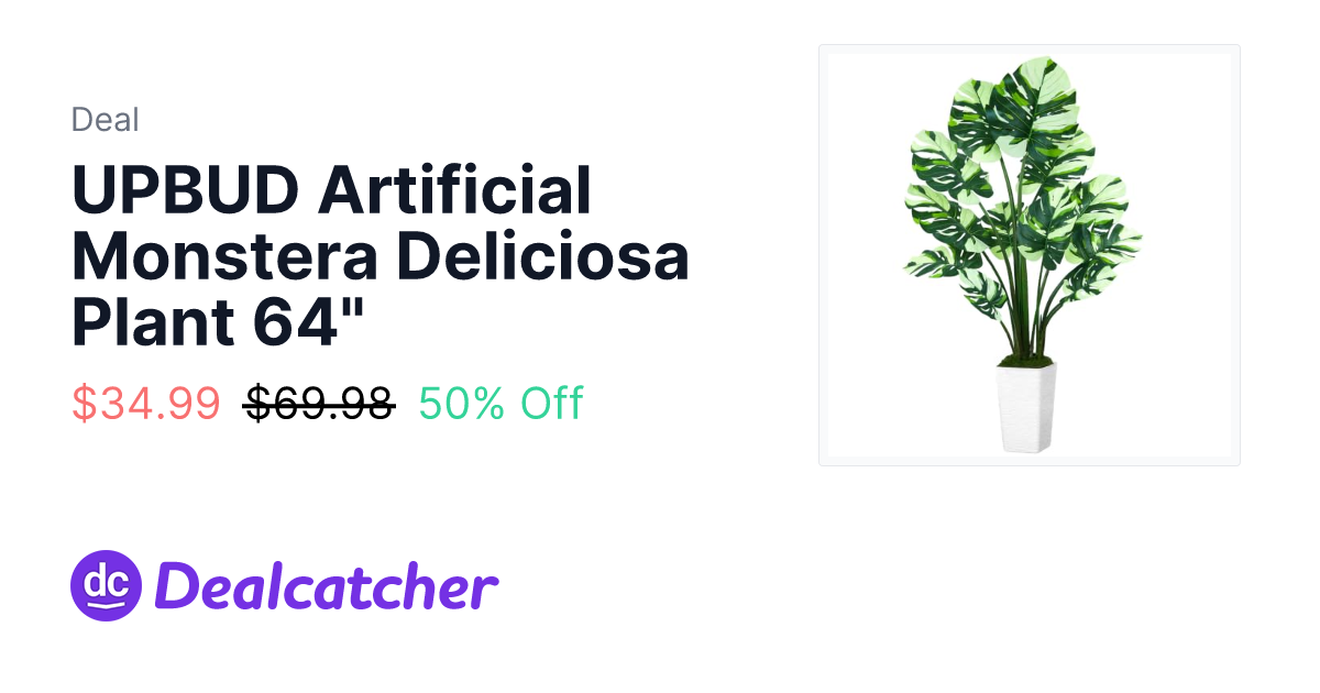 Amazon - UPBUD Artificial Monstera Deliciosa Plant 64" $34.99
