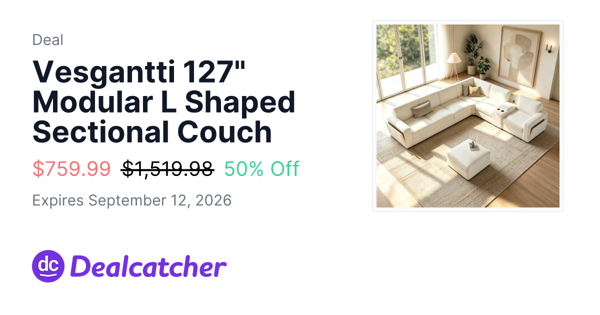 Amazon - Vesgantti 127" Modular L Shaped Sectional Couch $759.99