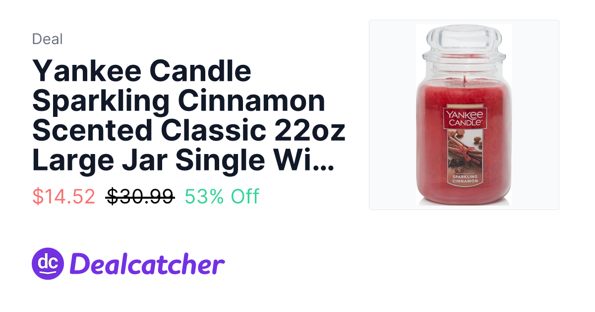 Amazon - Yankee Candle Sparkling Cinnamon Scented Classic 22oz Large Jar Single Wick Candle $14.52