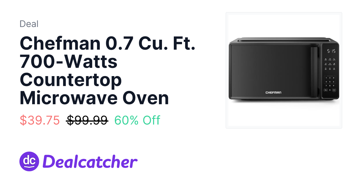 Amazon - Chefman 0.7 Cu. Ft. 700-Watts Countertop Microwave Oven $39.75