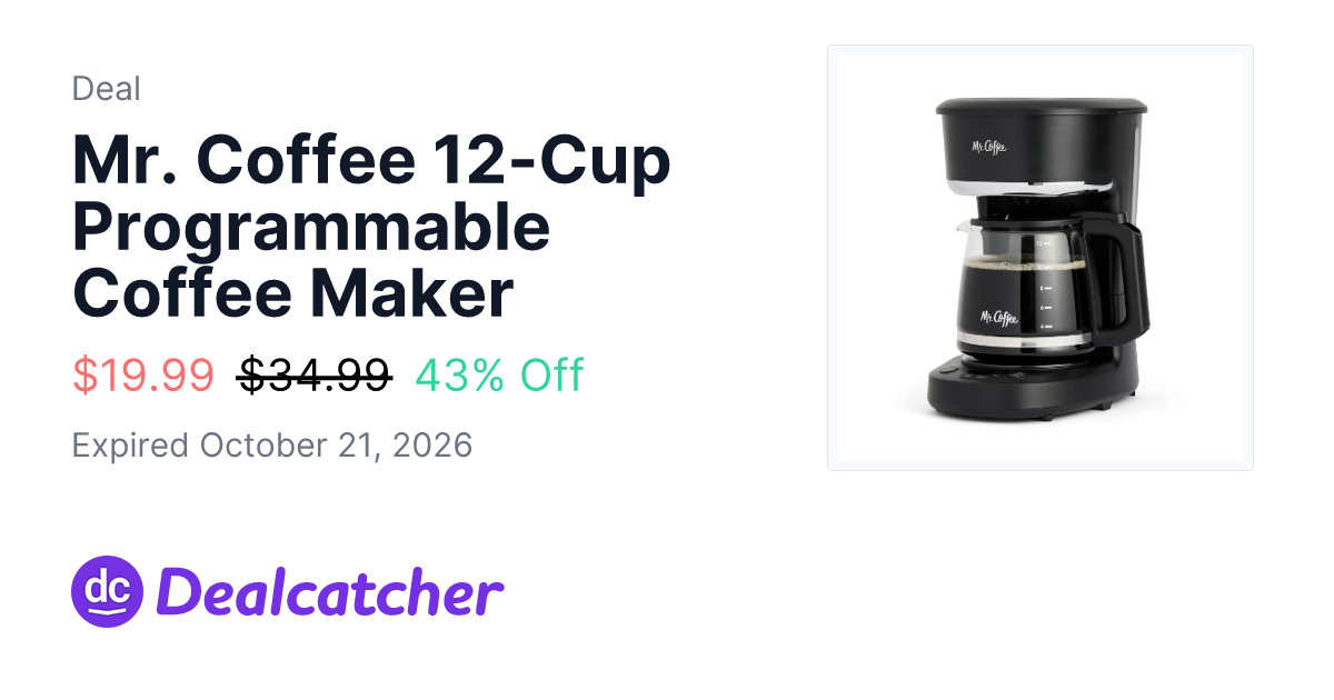 Target - Mr. Coffee 12-Cup Programmable Coffee Maker $19.99