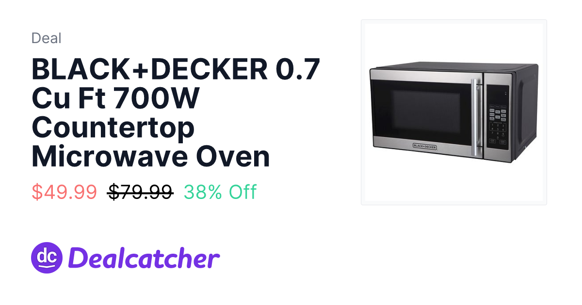 Target - BLACK+DECKER 0.7 Cu Ft 700W Countertop Microwave Oven $49.99