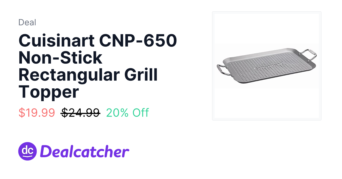 Amazon - Cuisinart CNP-650 Non-Stick Rectangular Grill Topper $19.99