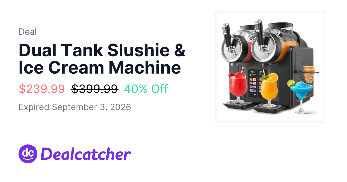 Amazon - Dual Tank Slushie & Ice Cream Machine $239.99