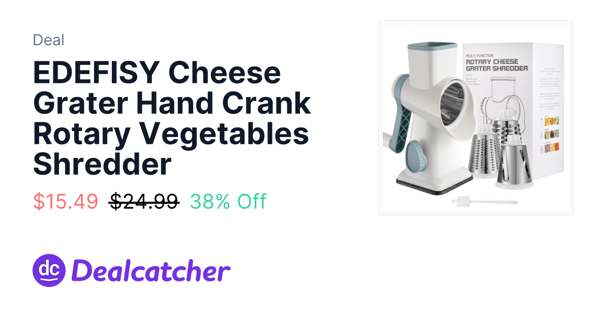 Amazon - EDEFISY Cheese Grater Hand Crank Rotary Vegetables Shredder $15.49
