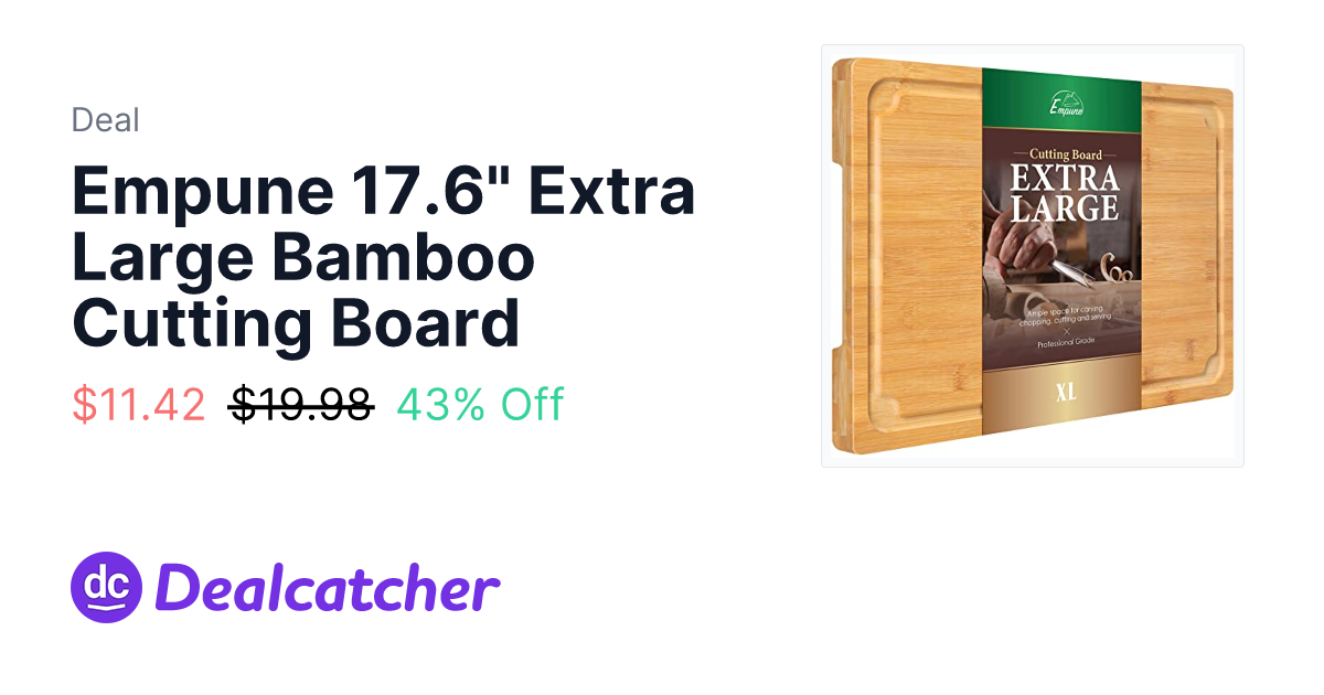 Amazon - Empune 17.6" Extra Large Bamboo Cutting Board $11.42