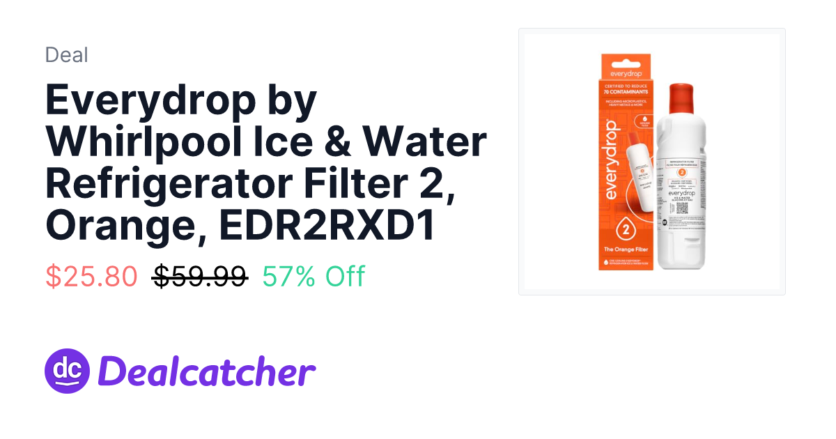 Amazon - Everydrop by Whirlpool Ice & Water Refrigerator Filter 2, Orange, EDR2RXD1 $25.80