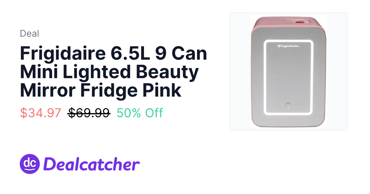 Walmart - Frigidaire 6.5L 9 Can Mini Lighted Beauty Mirror Fridge Pink $34.97