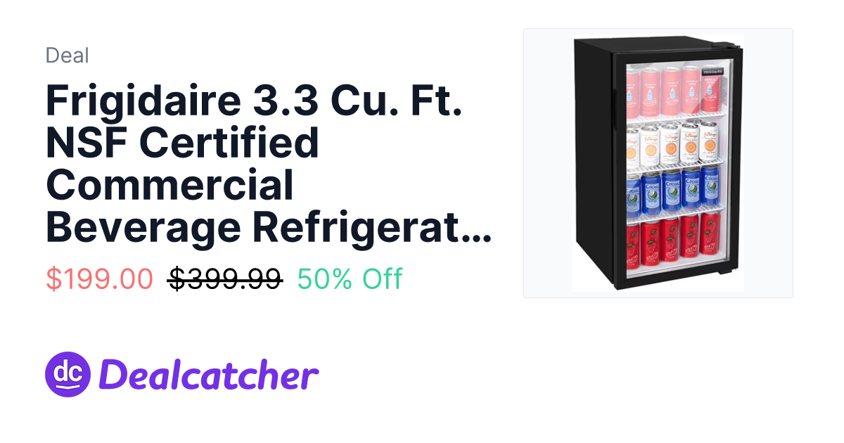 Walmart - Frigidaire 3.3 Cu. Ft. NSF Certified Commercial Beverage Refrigerator (120-Can) $199.00