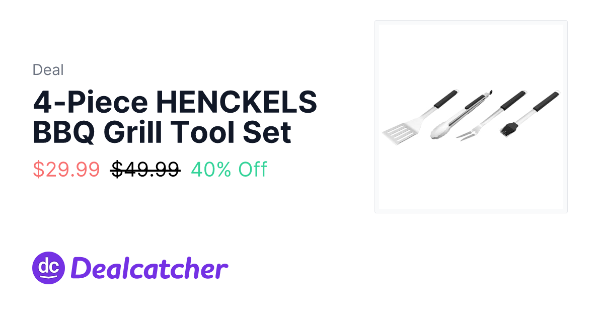 Amazon - 4-Piece HENCKELS BBQ Grill Tool Set $29.99