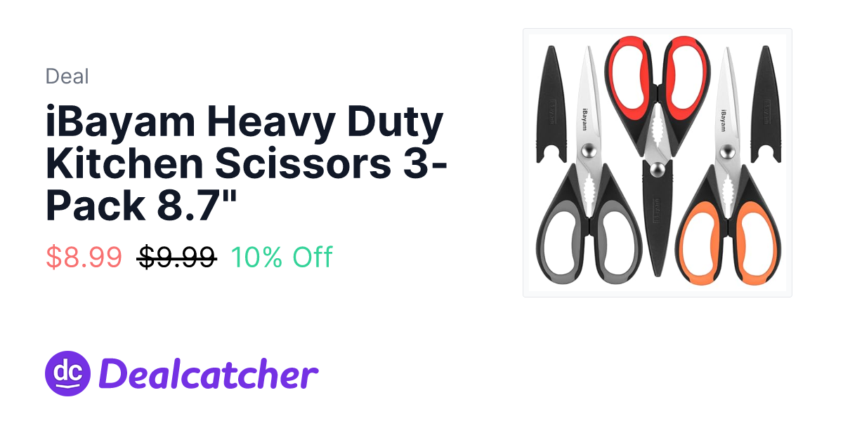 Amazon - iBayam Heavy Duty Kitchen Scissors 3-Pack 8.7" $8.99